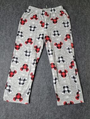 Disney Mickey Mouse Little Kid's Pajama Pants Size 6 Gray Red Black White Unisex